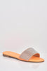 Orange Croc Diamante Embellished Sliders