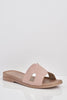 Pink Croc Pu Cut Out Sliders