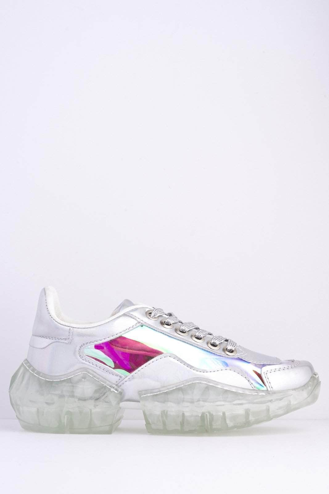 Silver Holographic Perspex Chunky Clear 