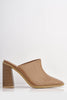 Camel Croc Square Toe Mules with Block Heel