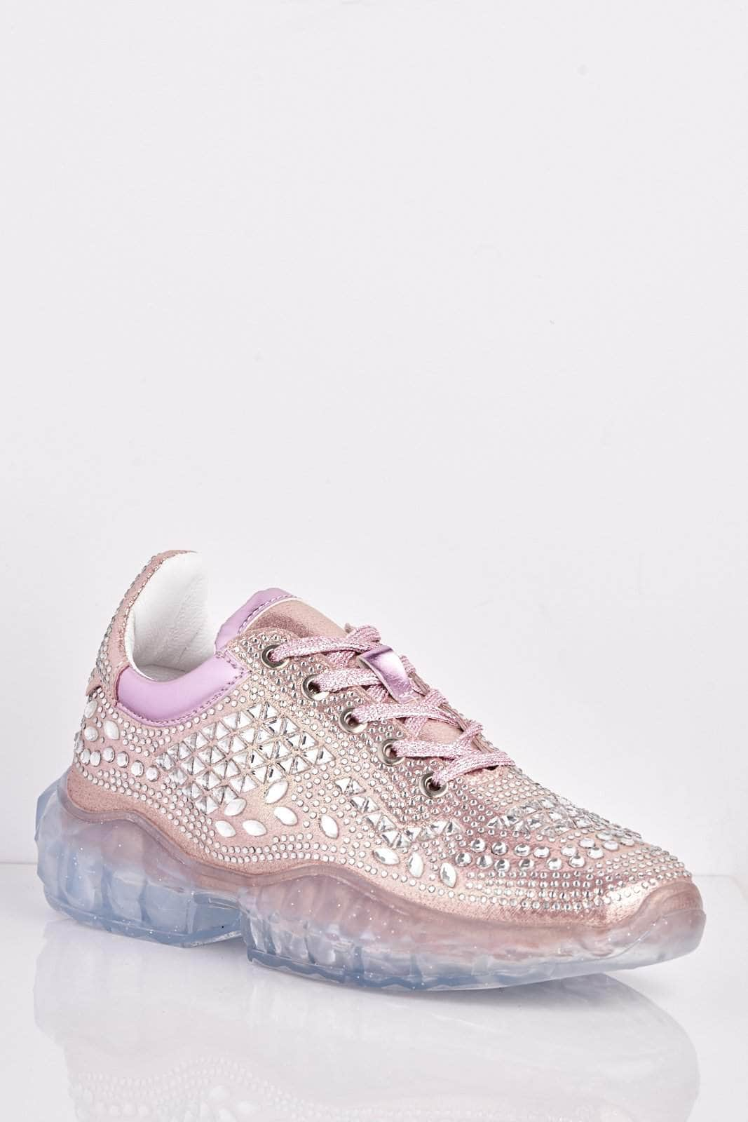 pink diamante trainers