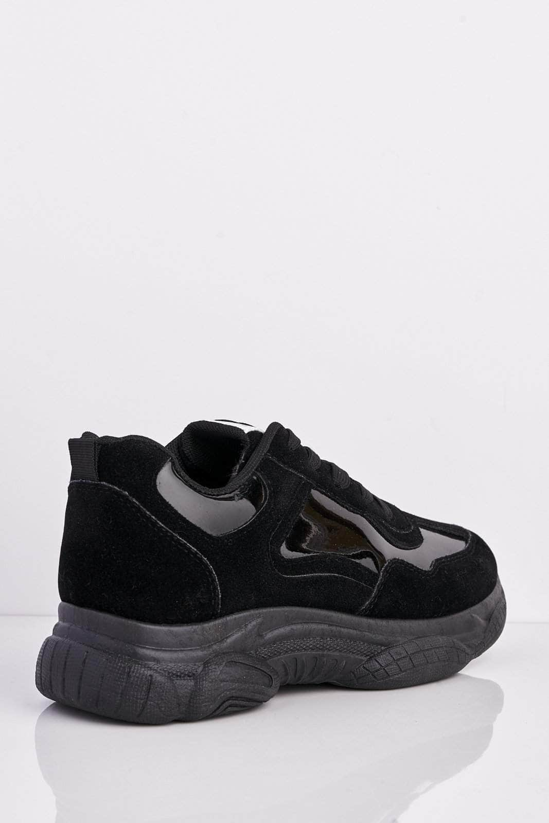 black suede chunky trainers