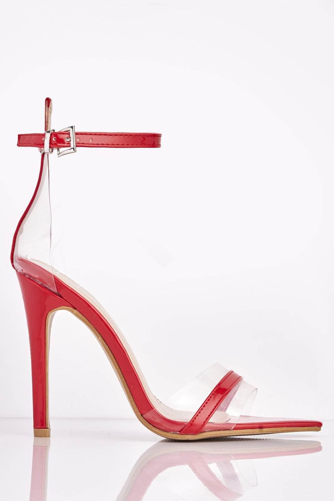 red perspex heels