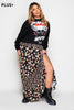 Plus+ Black Midnight Angels Contrast Sweater Floral Dress