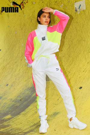 Puma White Colour Block Retro Pants