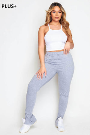 Plus+ Light Grey Split Hem Leggings