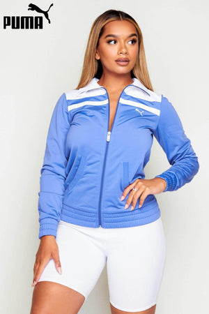 Puma Blue & Contrast White Zip Up Sports Jacket