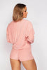 Rose Towelling Long Sleeve Top & Shorts Loungeset