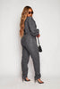 Tall Grey Acid Wash Cinched Waist Utility Jumpsuit