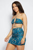 Teal Swirl Printed Mini Skirt and Crop Bralet Co-ord