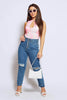 Pink Tie Dye Sleeveless Key Hole Bodysuit