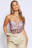 Pink Multi Abstract Print Cut Out Bodysuit