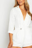 White Chiffon Tailored Blazer Playsuit