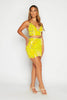 Yellow Sequin Plunge Bralet & Mini Skirt Co-ord