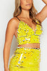 Yellow Sequin Plunge Bralet & Mini Skirt Co-ord