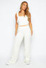 White Knit Cami Crop Top & Wide Trouser Co-ord