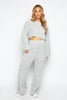 Grey Knit Crop Jumper & Wide Trouser Co-ord