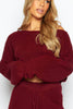 Maroon Knit Crop Jumper & Wide Trouser Co-ord