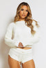 Cream Knitted Jumper with Shorts Co-ord