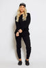 Black Slash Neck & Slim Jogger Loungeset