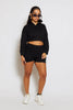 Pettie Black Zip Through Sweat & Shorts Tracksuit