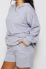 Petite Grey Oversize Hoodie & Shorts Tracksuit