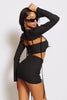 Black Ribbed 3 Piece Skirt & Top Co-ord