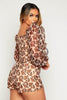 Leopard Mesh Lace Up Playsuit