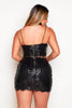Black Sequin Scallop Hem Cami Top & Skirt Co-ord