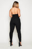 Black High Neck Split Hem Jumpsuit