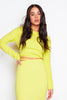 Neon Green Tie Back Crop Top & Midi Skirt Co-ord