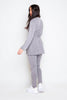 Grey Ribbed Belted Long Split Top & Joggers Co-ord