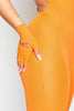 Orange Ribbed Cut Out Unitard