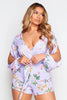 Lilac Split Sleeve Floral Wrap Playsuit