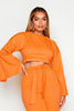 Mustard Rib Top & Belted Wide Leg Trouser Co-ord