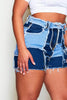 Patchwork Denim Shorts