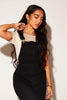 Black Classic Denim Front Pocket Dungarees