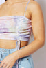 Pastel Tie Dye Mesh Ruched Crop Top