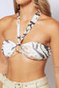 Petite White Printed Mesh Halter Tie Bralet