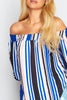 Plus+ Blue Stripe Bardot Top