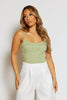 Sage Green Ribbed Corset Cami Top