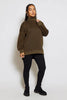 Khaki Oversize Roll Neck Sweatshirt