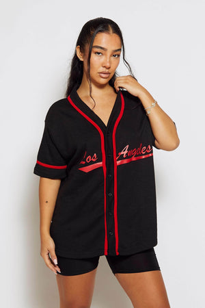 Black Los Angeles Baseball Jersey