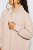Pink Oversize Roll Neck Sweatshirt
