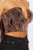 Copper Glitter V Bar Bandeau Crop Top