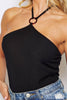 Black Rib Halter Neck Bodysuit