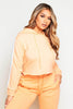 Peach Cropped Side Stripe Hoodie