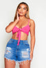 Hot Pink Slinky Tie Front Bralet