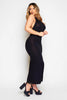 Black Jersey Halter Neck Maxi Dress