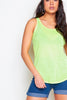 Neon Green Sleeveless Jersey Vest Top